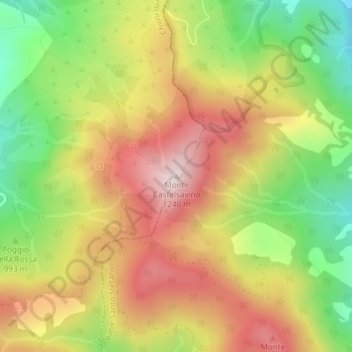 Monte Castelsavino topographic map, elevation, terrain