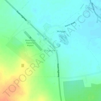 Mataranka topographic map, elevation, terrain