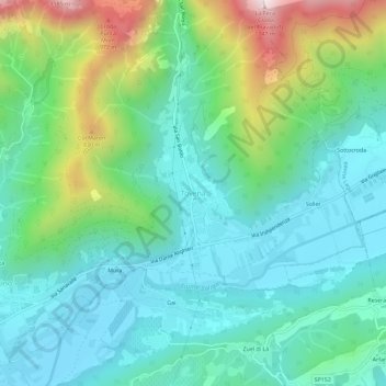 Tovena topographic map, elevation, terrain