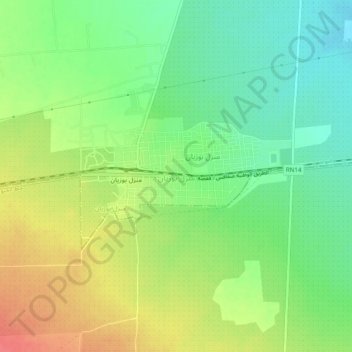 Menzel Bouzaiane topographic map, elevation, terrain