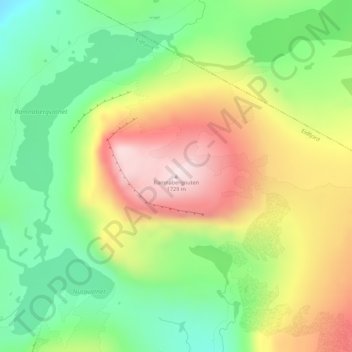 Ramnabergnuten topographic map, elevation, terrain