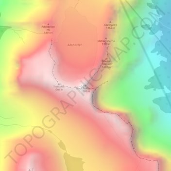Store Trolltinden topographic map, elevation, terrain