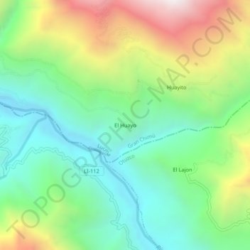 El Huayo topographic map, elevation, terrain