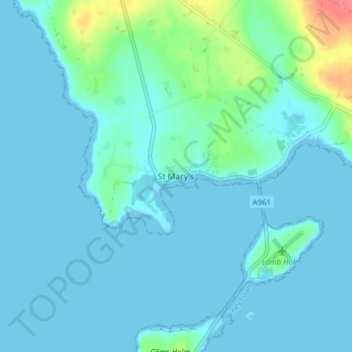 St Mary's topographic map, elevation, terrain