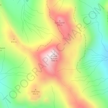 Cruach Ardrain topographic map, elevation, terrain