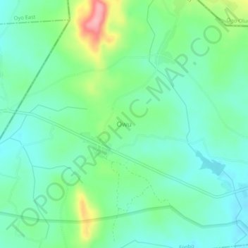 Owu topographic map, elevation, terrain