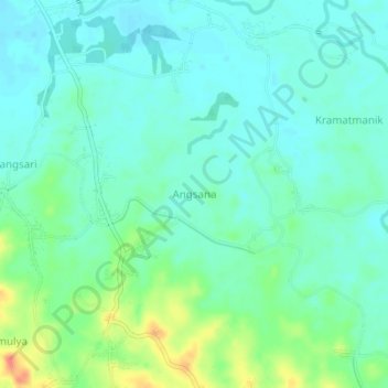 Angsana topographic map, elevation, terrain