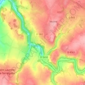 Le Bois topographic map, elevation, terrain