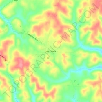 New England topographic map, elevation, terrain