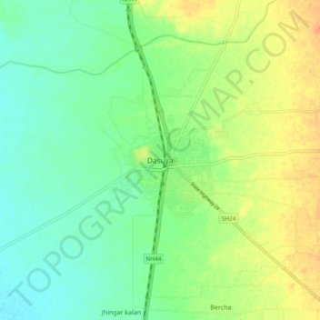 Dasuya topographic map, elevation, terrain
