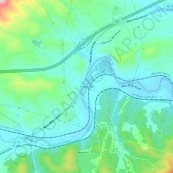 Riverside topographic map, elevation, terrain