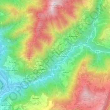 Staviglio topographic map, elevation, terrain