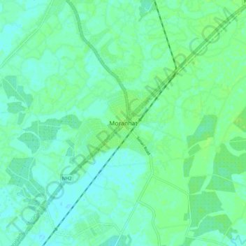 Moranhat topographic map, elevation, terrain
