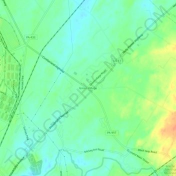 Green Village topographic map, elevation, terrain