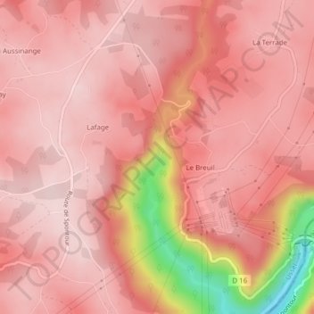 Cascade du Saut Sali topographic map, elevation, terrain
