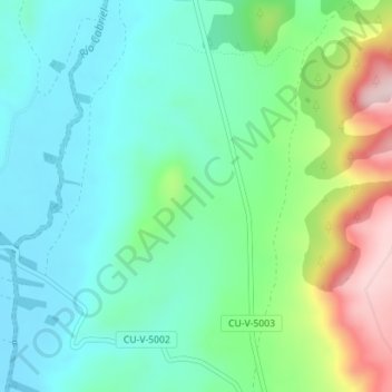 Los Vagos topographic map, elevation, terrain