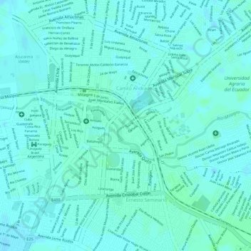 Las Damas topographic map, elevation, terrain