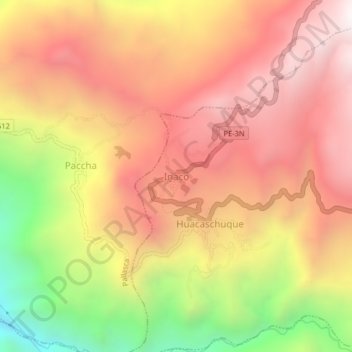 Inaco topographic map, elevation, terrain