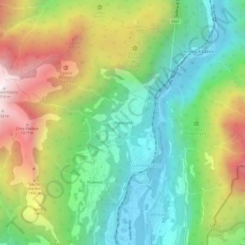 Olantreghe topographic map, elevation, terrain