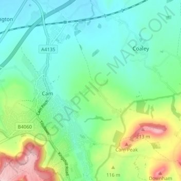Upthorpe topographic map, elevation, terrain