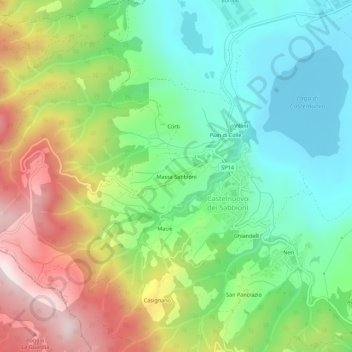 Massa Sabbioni topographic map, elevation, terrain