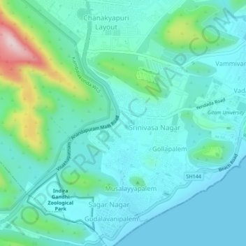 Endada topographic map, elevation, terrain