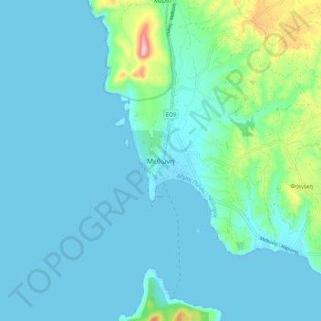 Methoni topographic map, elevation, terrain