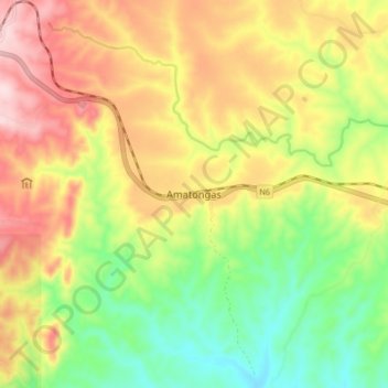 Amatongas topographic map, elevation, terrain