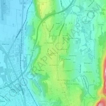 Autigny topographic map, elevation, terrain