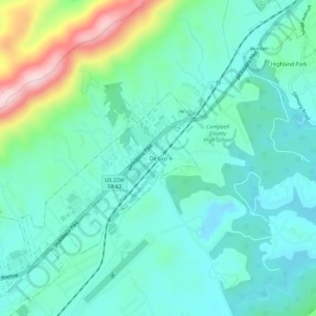 De Lap topographic map, elevation, terrain