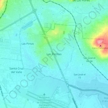 Las Pintitas topographic map, elevation, terrain