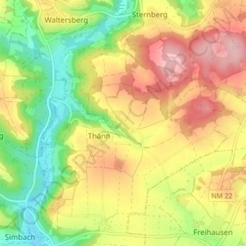 Dietersberg topographic map, elevation, terrain