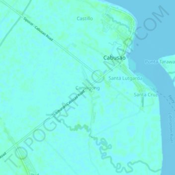 Camagong topographic map, elevation, terrain
