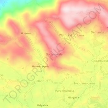 Dodamwala topographic map, elevation, terrain