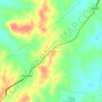 Kekirihena topographic map, elevation, terrain