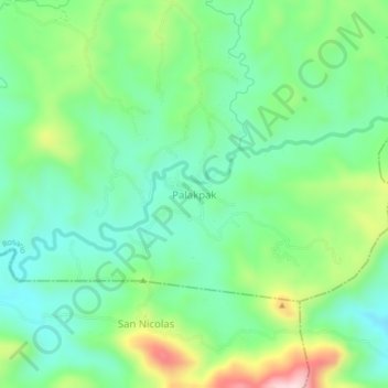 Palakpak topographic map, elevation, terrain