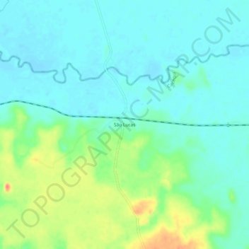 São Lucas topographic map, elevation, terrain