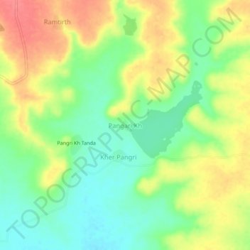 Pangari Kh topographic map, elevation, terrain