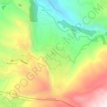 Douma topographic map, elevation, terrain