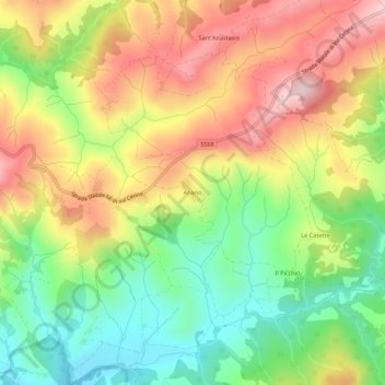 Ariano topographic map, elevation, terrain