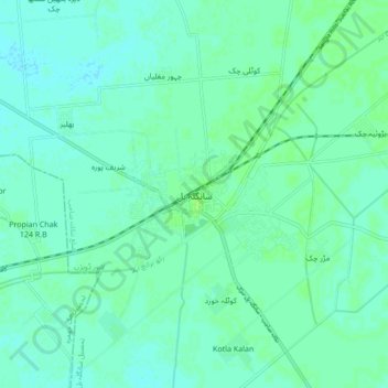 Sangla Hill topographic map, elevation, terrain