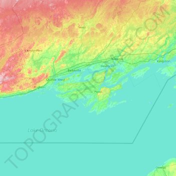 Prince Edward topographic map, elevation, terrain