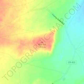 Red Hill topographic map, elevation, terrain