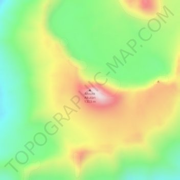 Mount Akutan topographic map, elevation, terrain