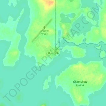 Brochet topographic map, elevation, terrain