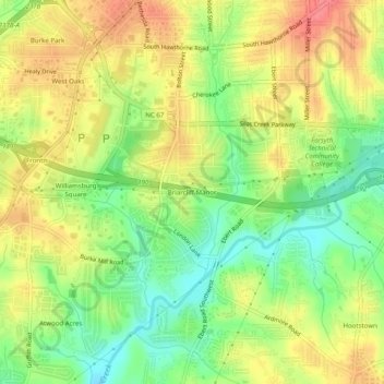 Briarcliff Manor topographic map, elevation, terrain