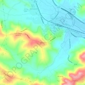 Abbadia topographic map, elevation, terrain
