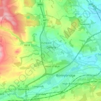 Denny topographic map, elevation, terrain