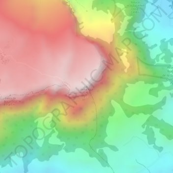 Peña Azul topographic map, elevation, terrain