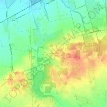 Pavillion topographic map, elevation, terrain